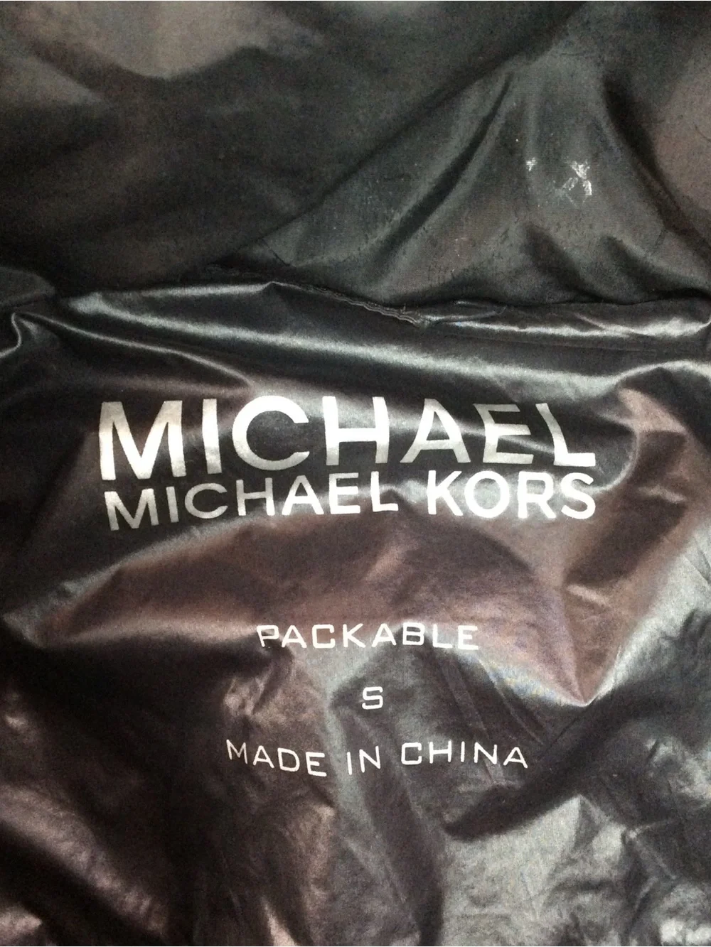 Michael Kors Black Quilted Hooded Puffer Jacket with Subtle Logo Print